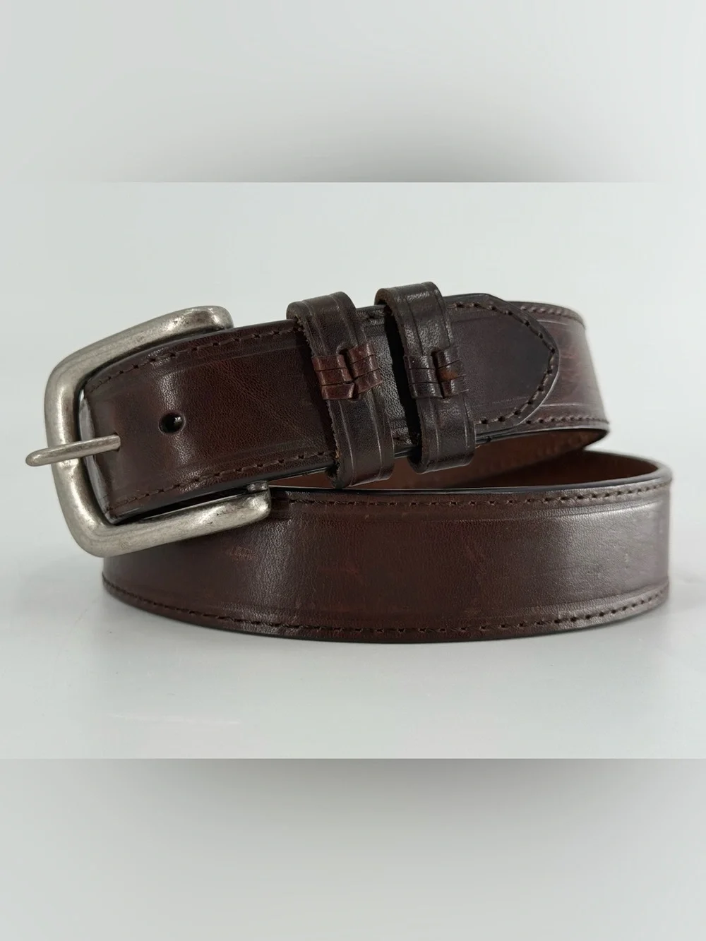 Dark‎ Brown Leather Men’s Belt 36